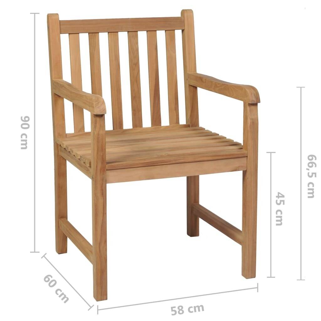 Symbolbild für Gartenstühle 4 Stk. mit Grünen Kissen Massivholz Teak