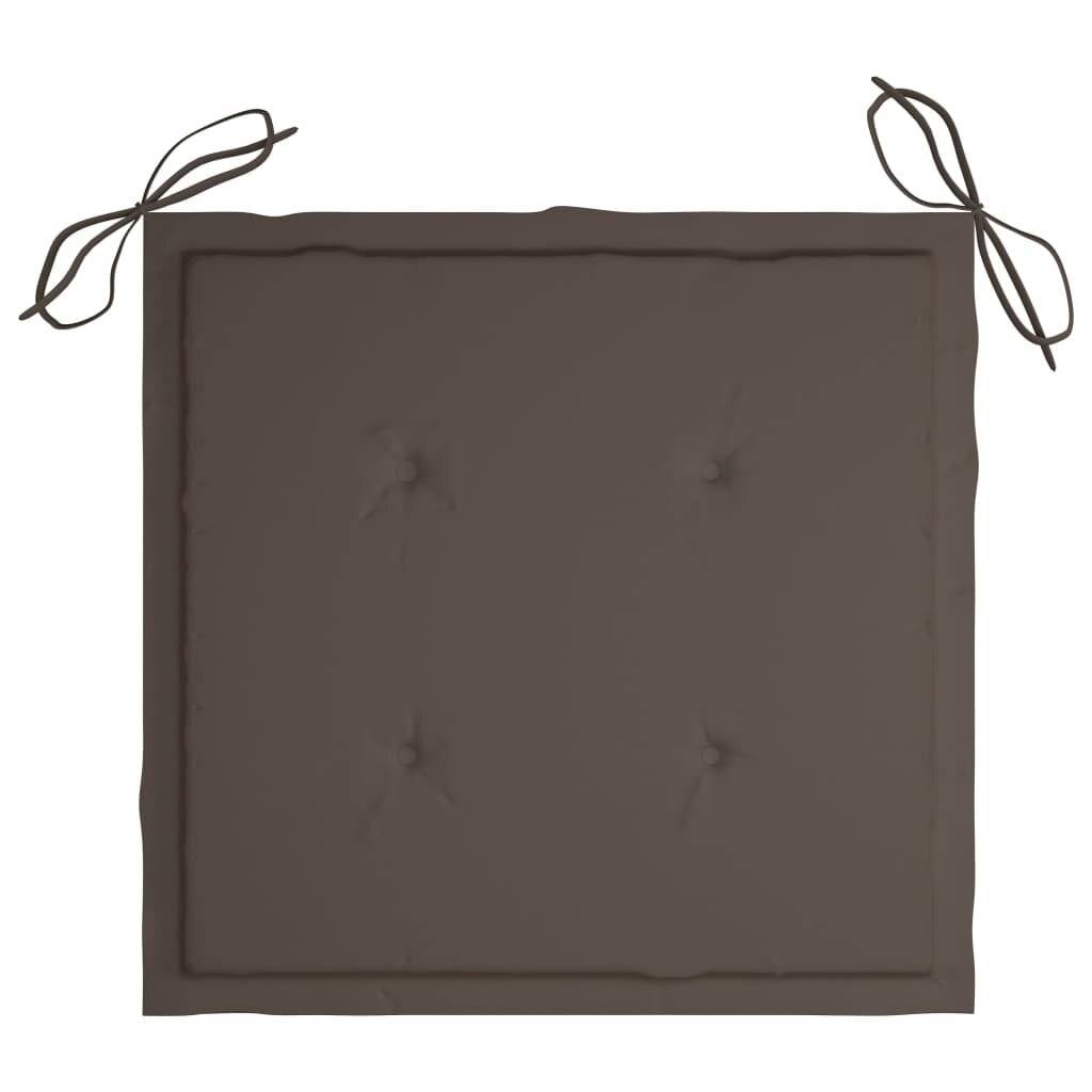 Gartenstühle 4 Stk. mit Taupe Kissen Massivholz Teak-6
