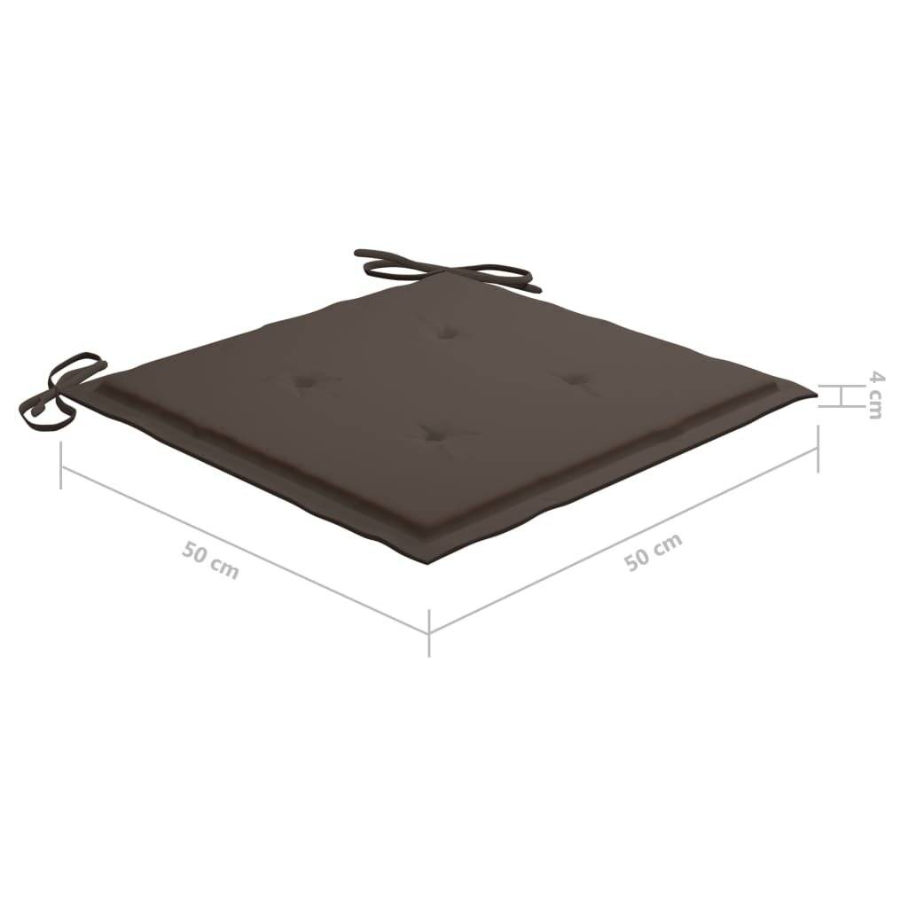 Symbolbild für Gartenstühle 4 Stk. mit Taupe Kissen Massivholz Teak