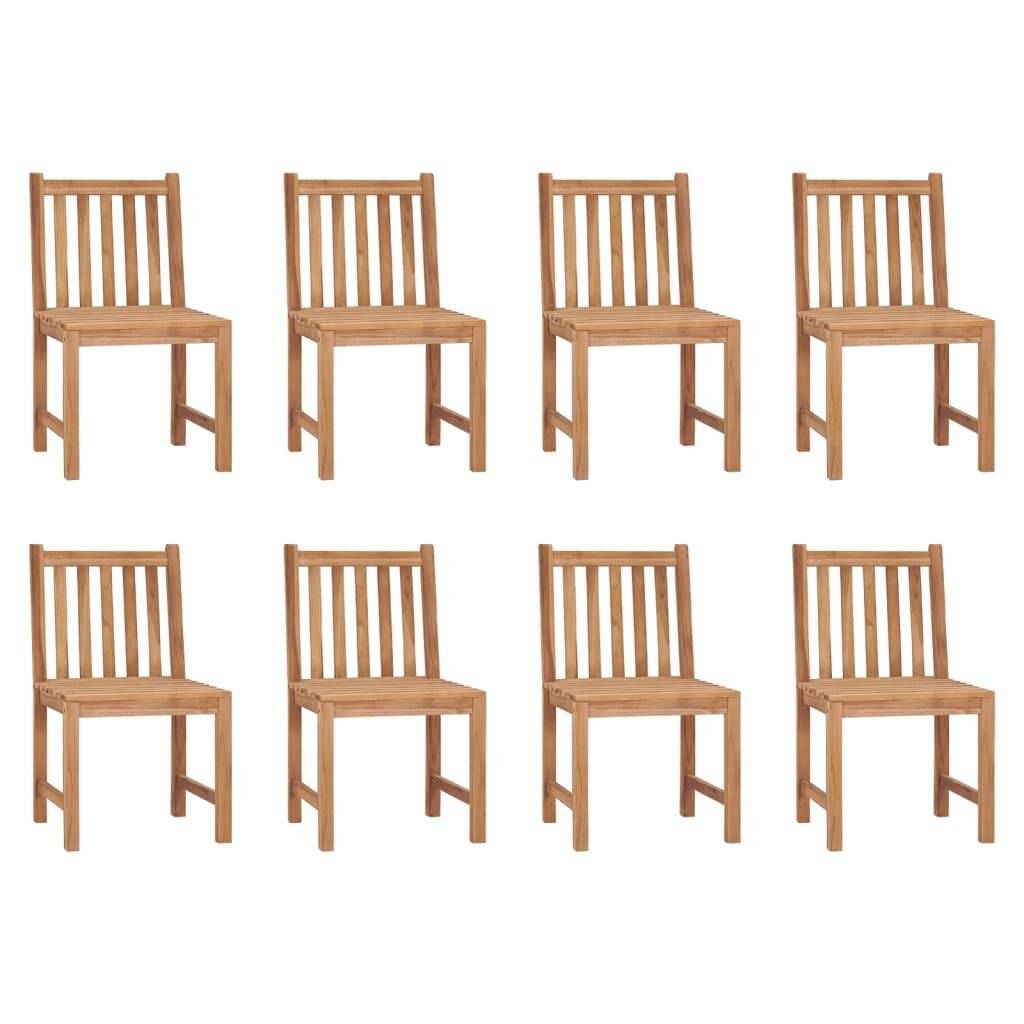 Gartenstühle 8 Stk. mit Kissen Massivholz Teak-1