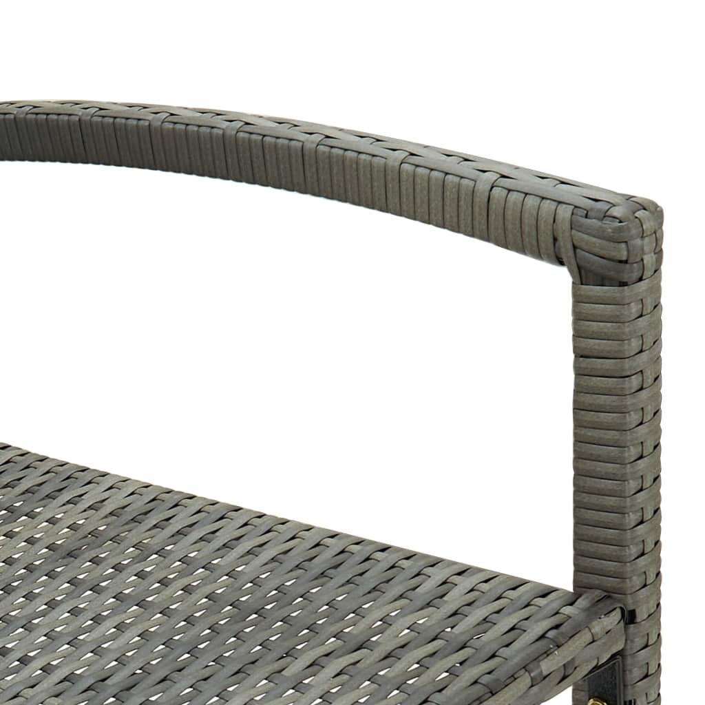 Barhocker 4 Stk. Grau Poly Rattan-5