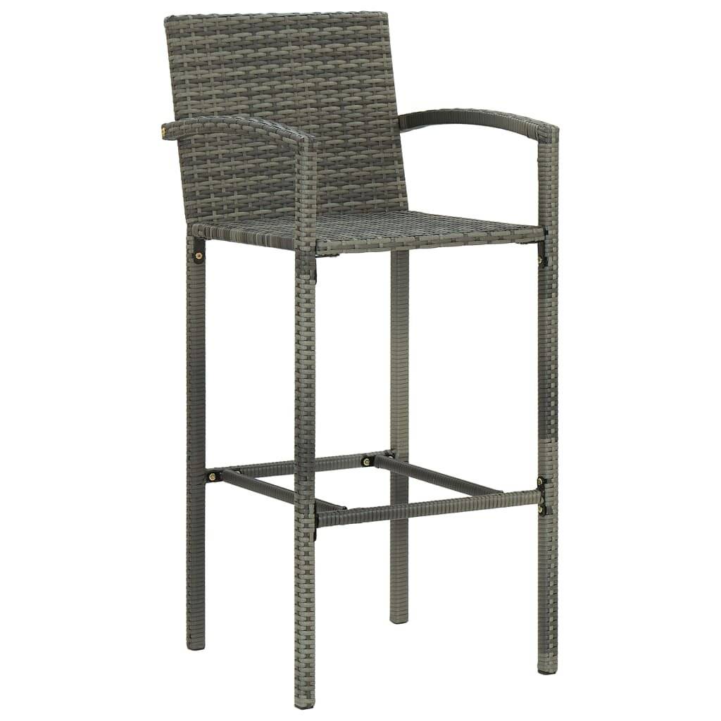 Barhocker 4 Stk. Grau Poly Rattan-1
