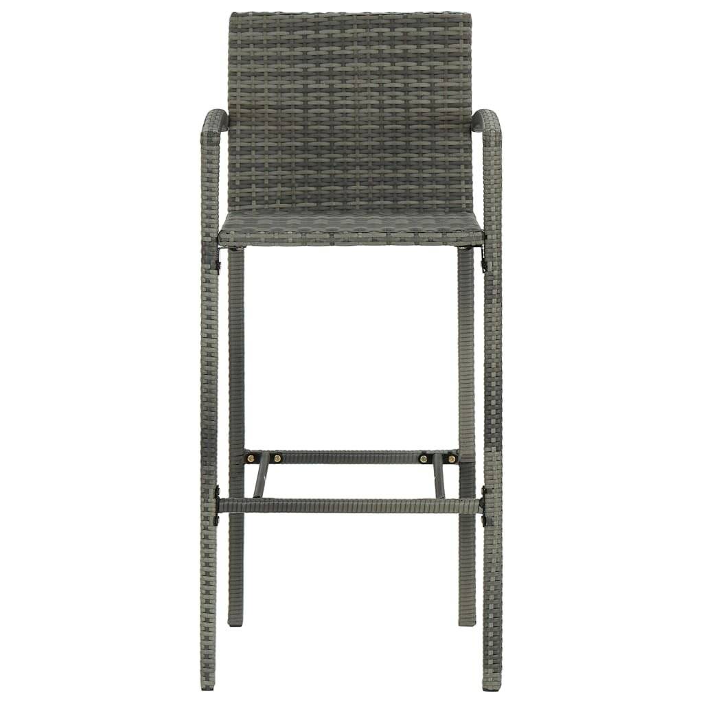 Barhocker 4 Stk. Grau Poly Rattan-2