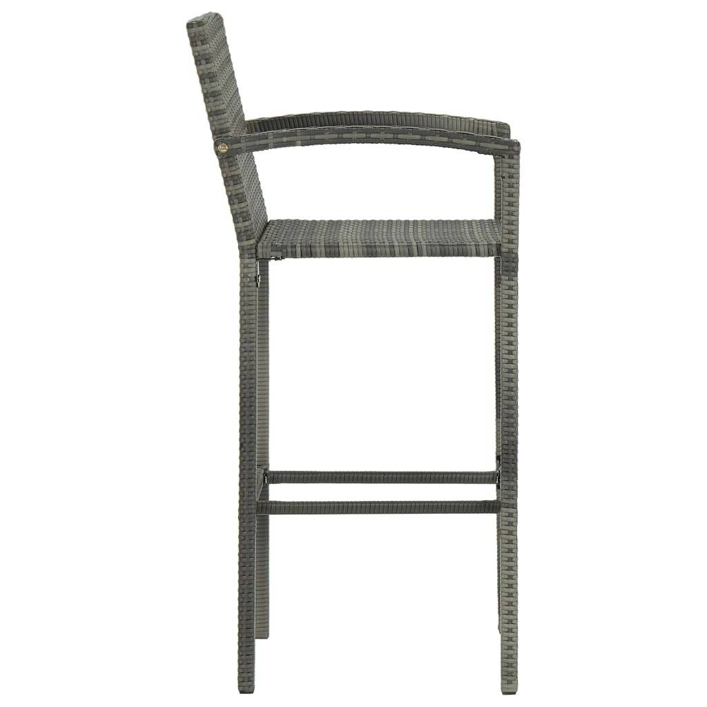 Barhocker 4 Stk. Grau Poly Rattan-3