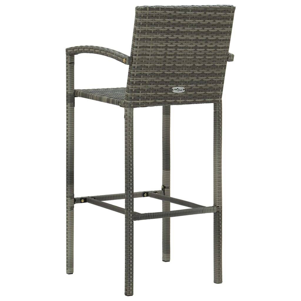 Barhocker 4 Stk. Grau Poly Rattan-4