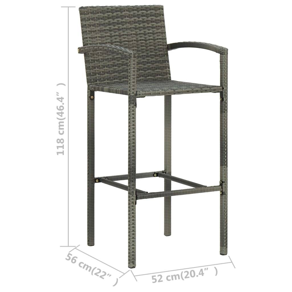 Symbolbild für Barhocker 4 Stk. Grau Poly Rattan