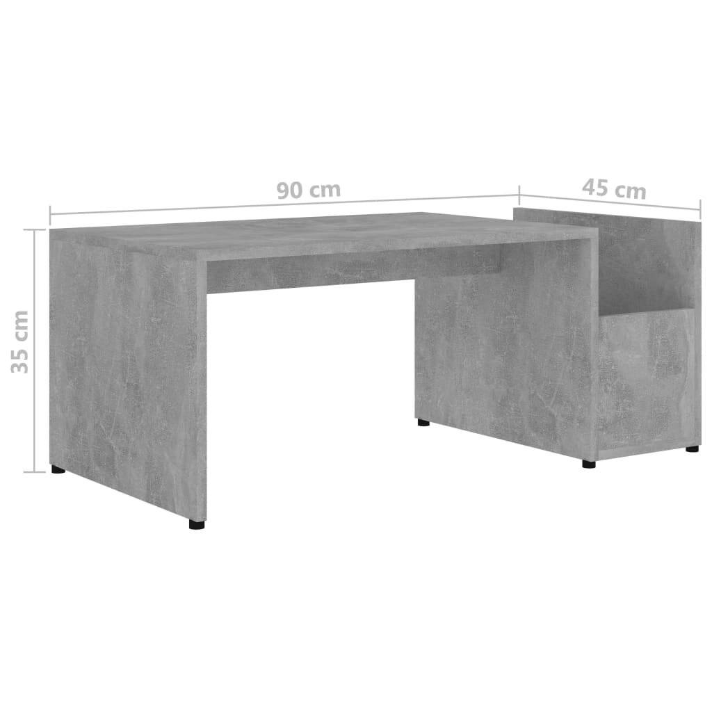 Couchtisch Betongrau 90x45x35 cm Spanplatte-5