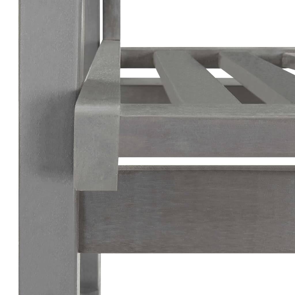 vidaXL Schaukelstuhl Grau Massivholz Akazie-5