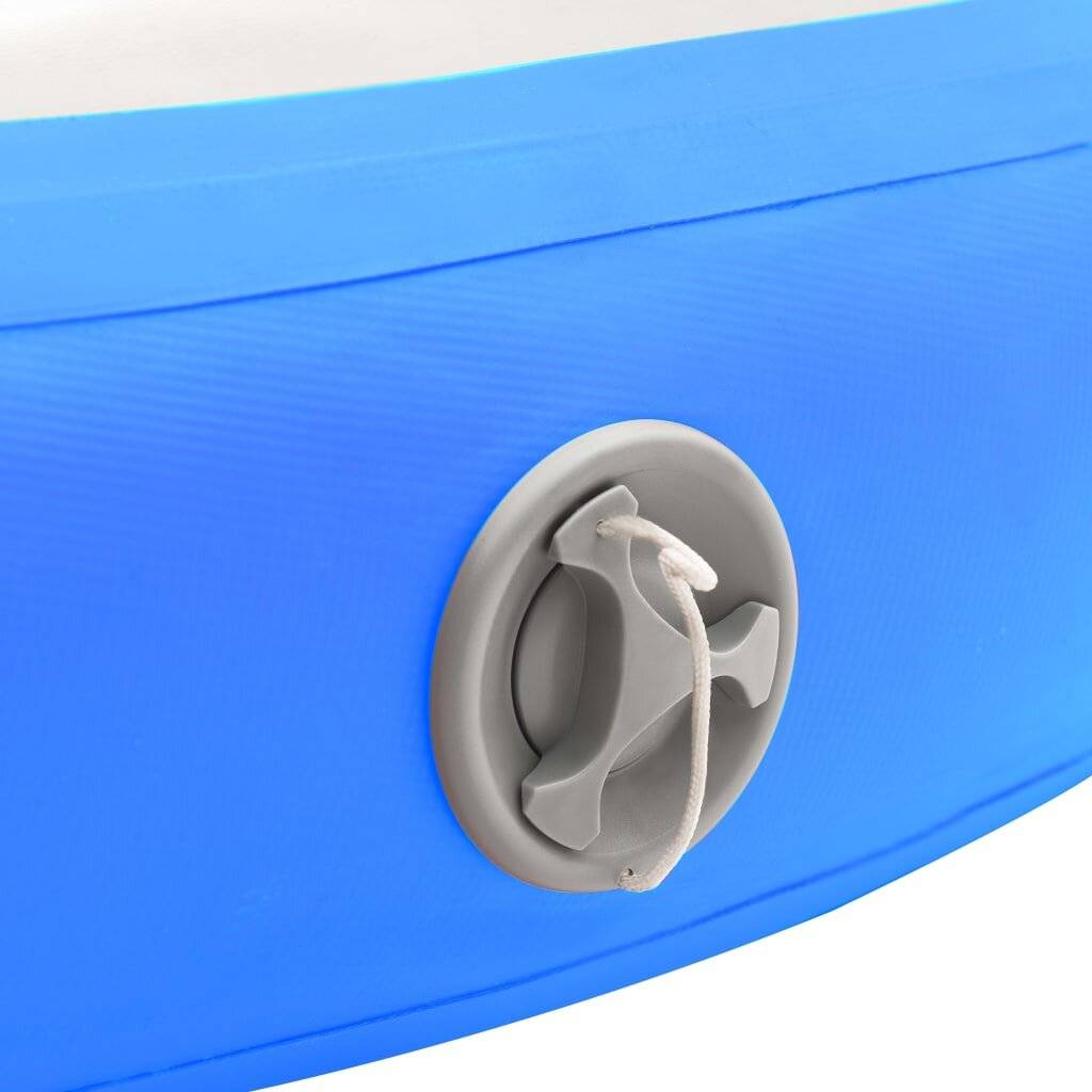 Aufblasbare Gymnastikmatte mit Pumpe 100x100x15 cm PVC Blau-5