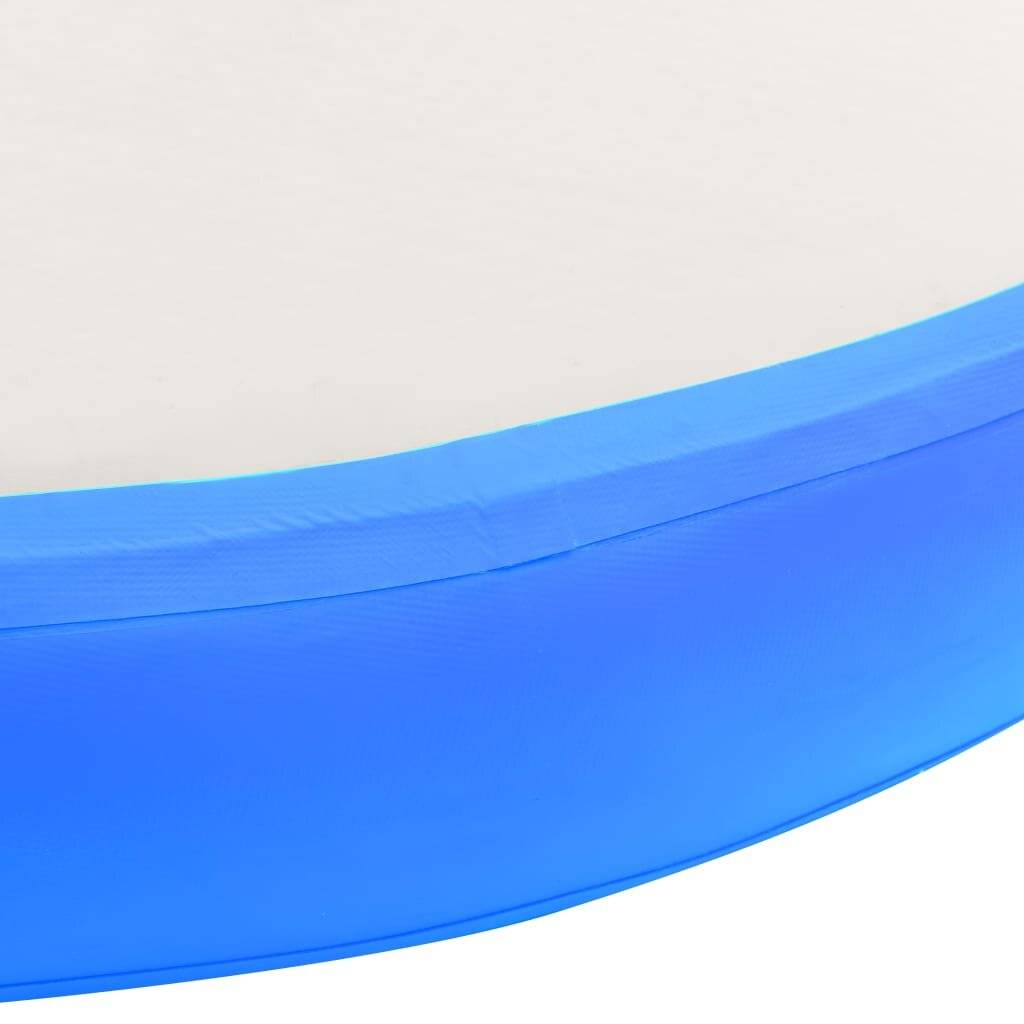 Aufblasbare Gymnastikmatte mit Pumpe 100x100x15 cm PVC Blau-4