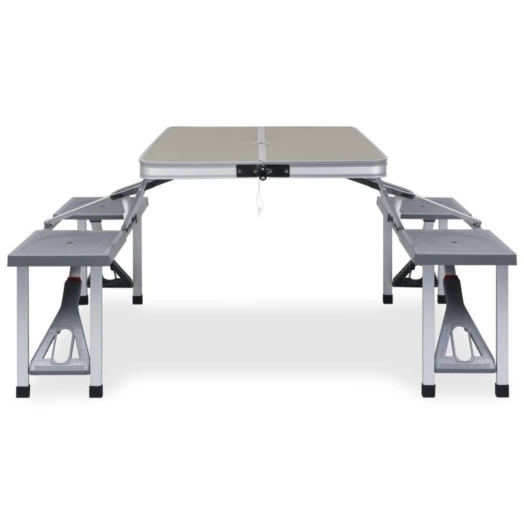 vidaXL Klappbarer Campingtisch mit 4 Sitzen Stahl Aluminium-2