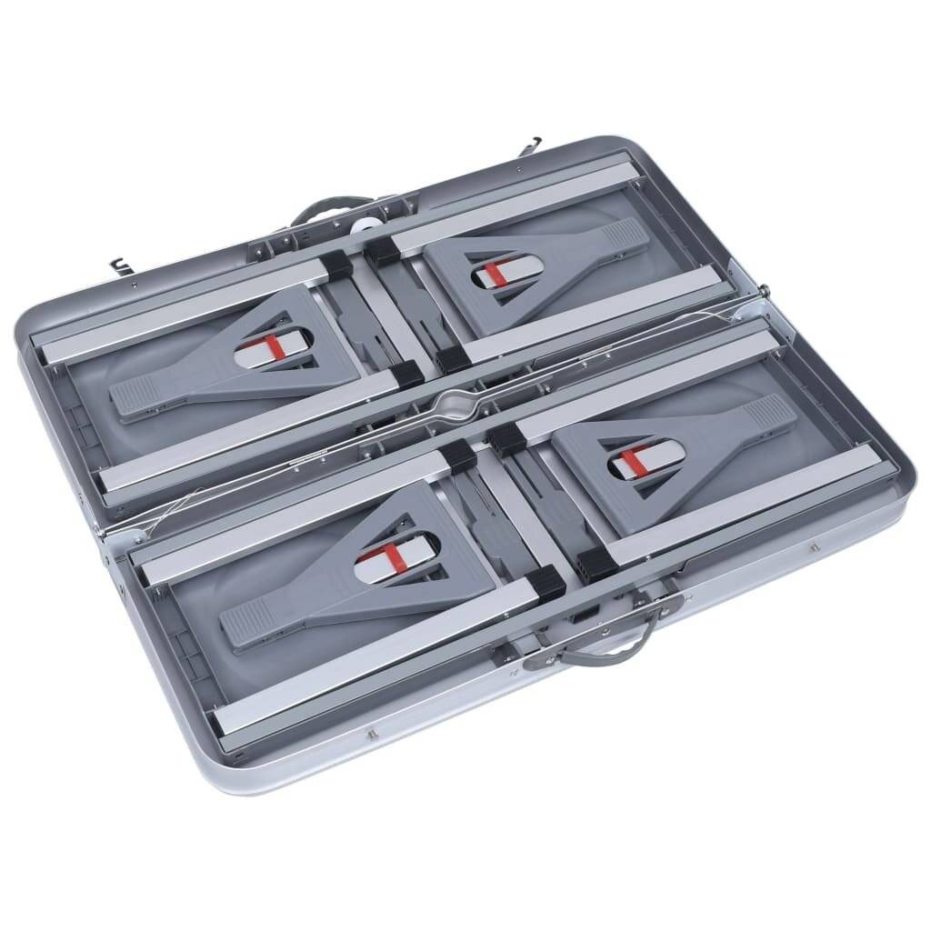vidaXL Klappbarer Campingtisch mit 4 Sitzen Stahl Aluminium-4
