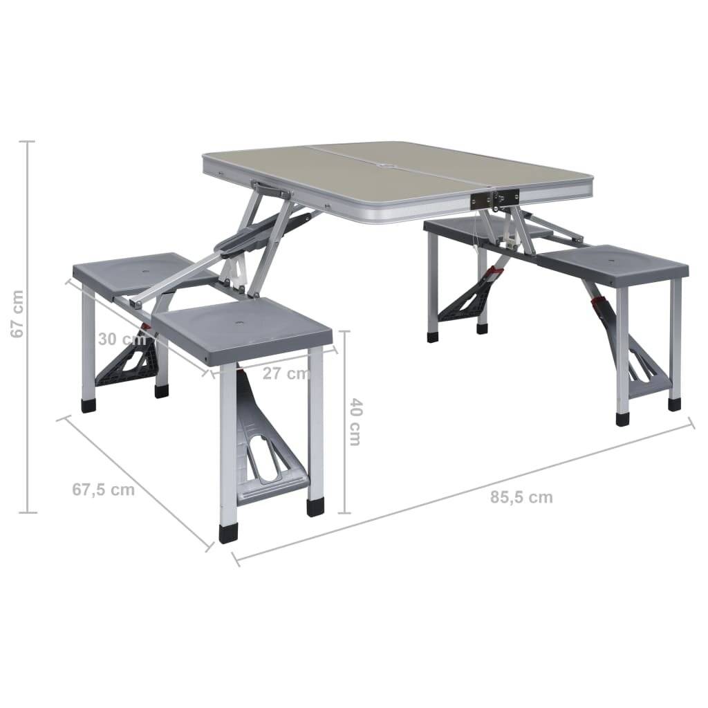 Symbolbild für vidaXL Klappbarer Campingtisch mit 4 Sitzen Stahl Aluminium
