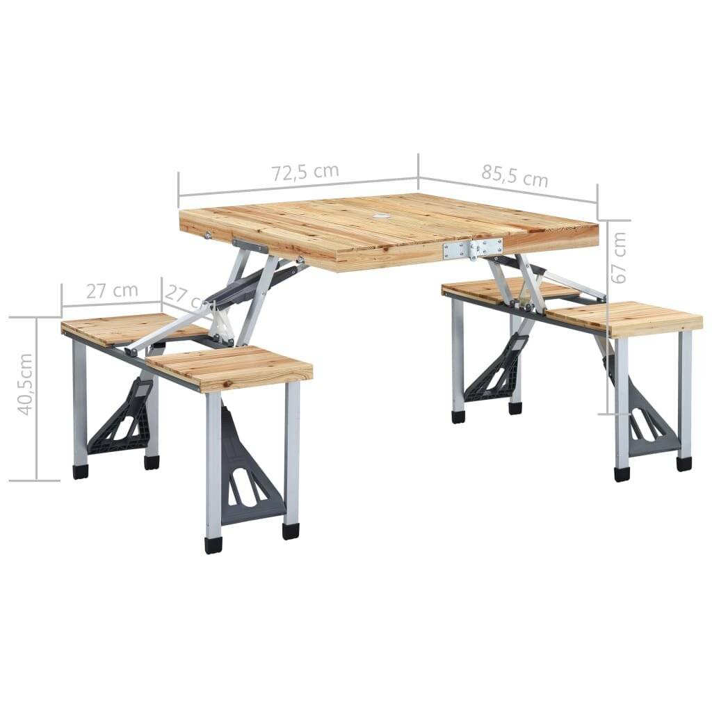 Symbolbild für vidaXL Klappbarer Campingtisch mit 4 Sitzen Stahl Aluminium