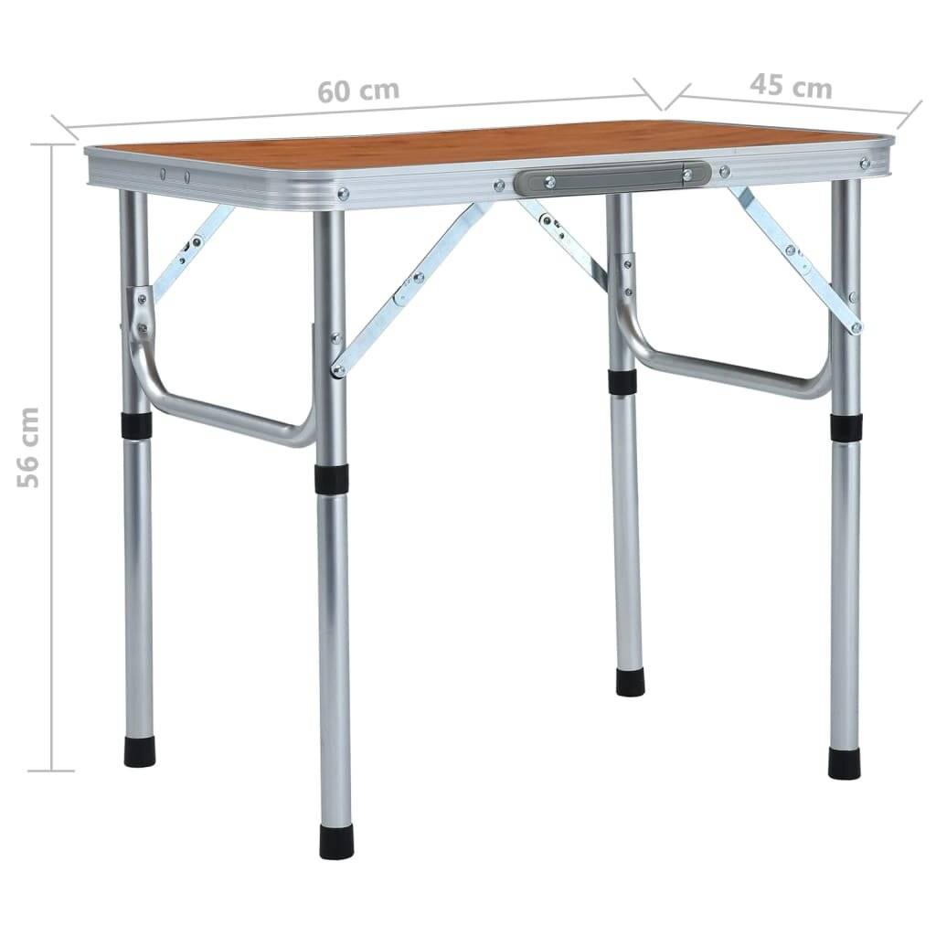 Klappbarer Campingtisch Aluminium 60 x 45 cm-6