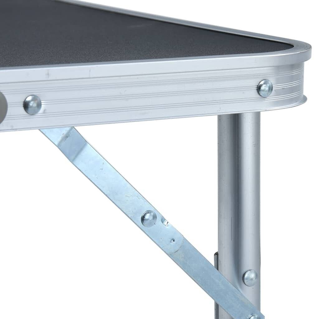 Klappbarer Campingtisch Grau Aluminium 60 x 45 cm-5