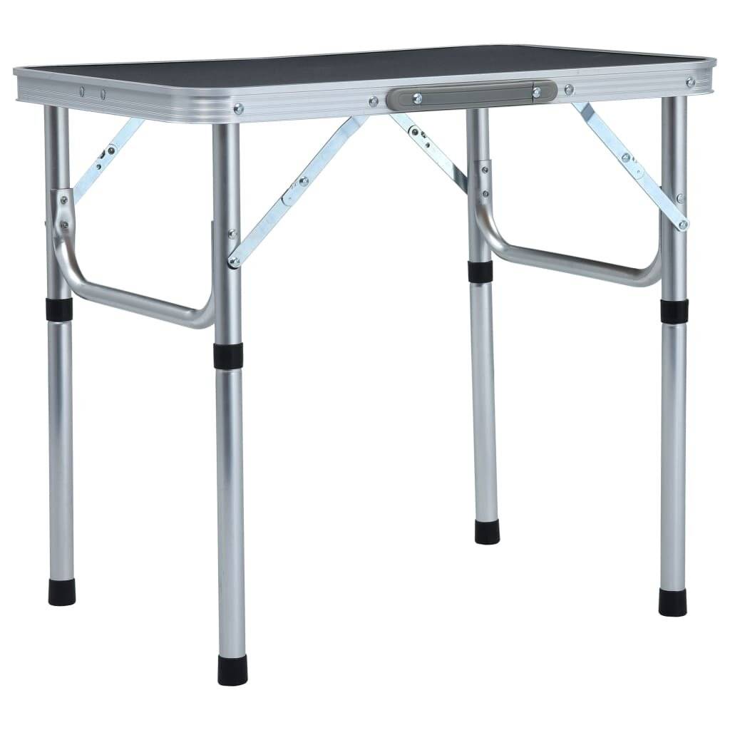 Klappbarer Campingtisch Grau Aluminium 60 x 45 cm-0