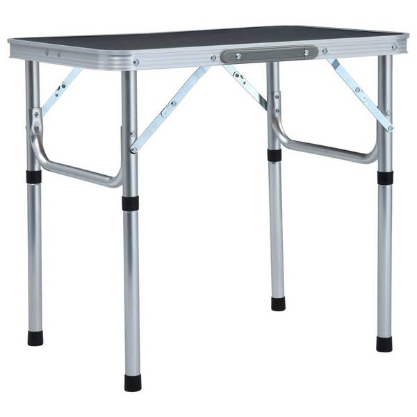 Klappbarer Campingtisch Grau Aluminium 60 x 45 cm