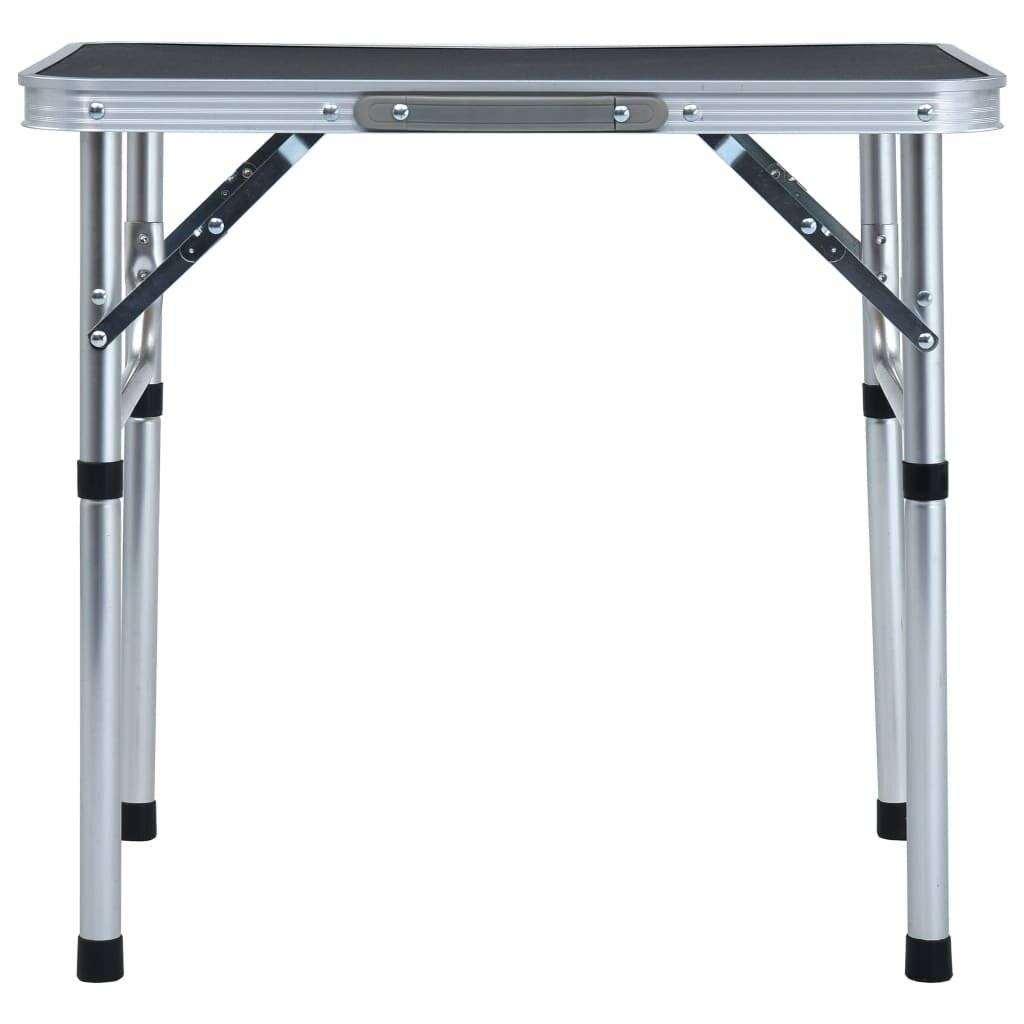 Klappbarer Campingtisch Grau Aluminium 60 x 45 cm-1
