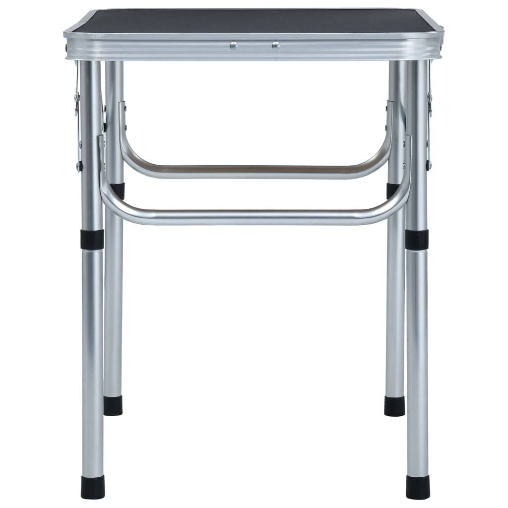 Klappbarer Campingtisch Grau Aluminium 60 x 45 cm-2