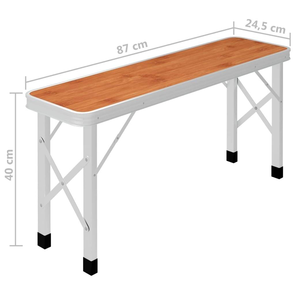 Symbolbild für vidaXL Klappbarer Campingtisch mit 2 Sitzbänken Aluminium Braun