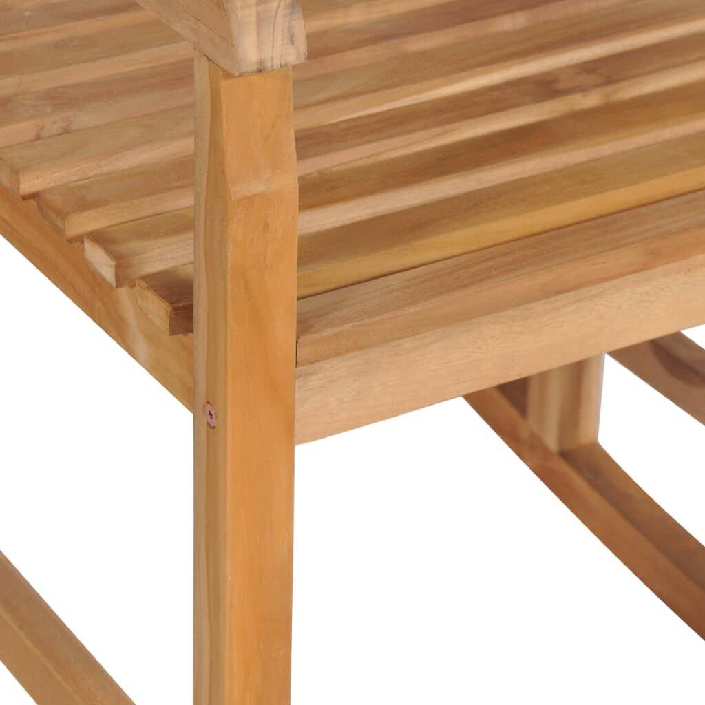 Symbolbild für Schaukelstuhl mit Schwarzem Kissen Massivholz Teak