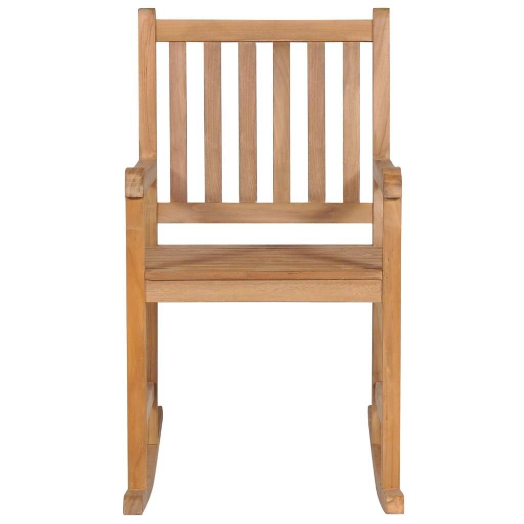 Symbolbild für Schaukelstuhl mit Cremeweißem Kissen Massivholz Teak