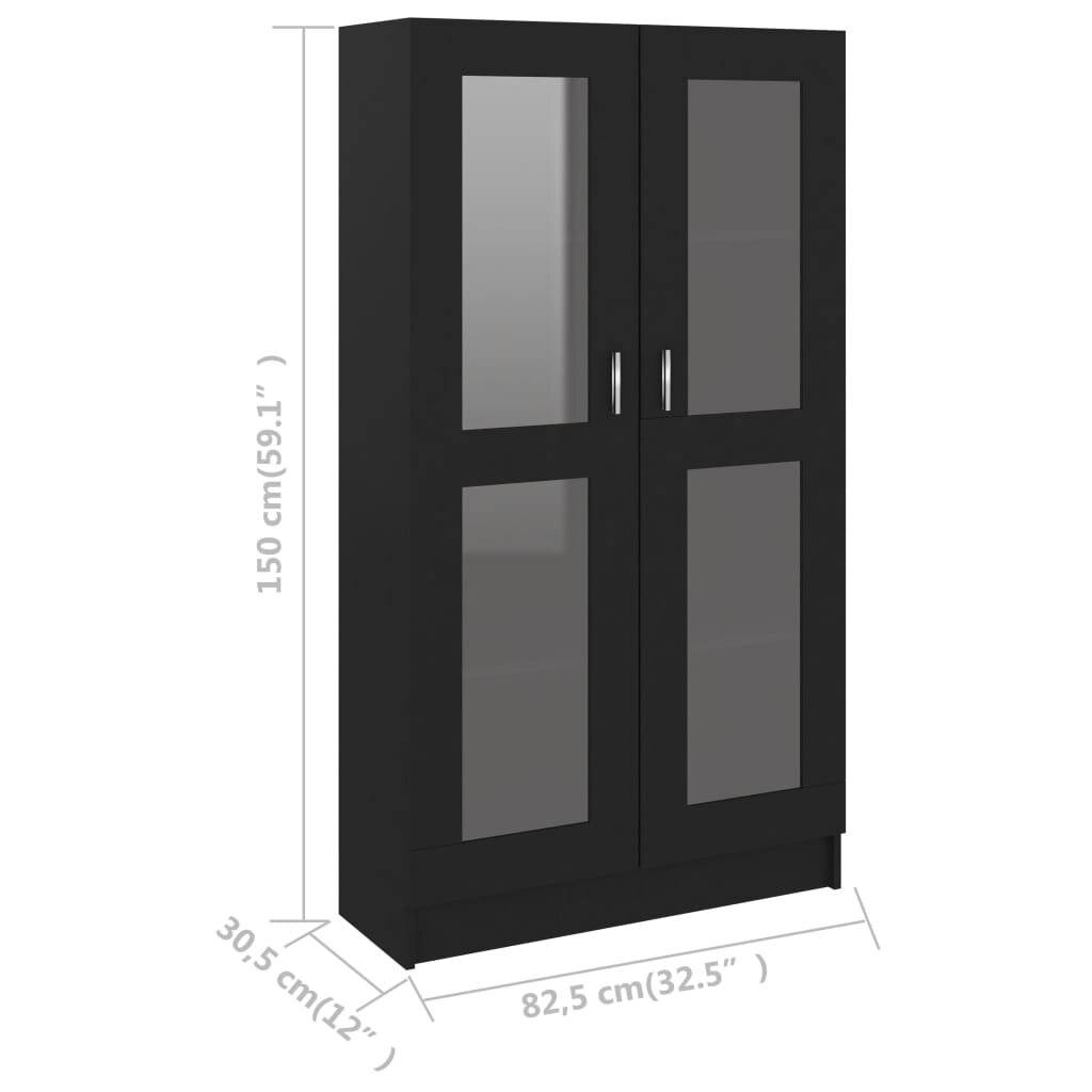 Symbolbild für Vitrinenschrank Schwarz 82,5x30,5x150 cm Spanplatte