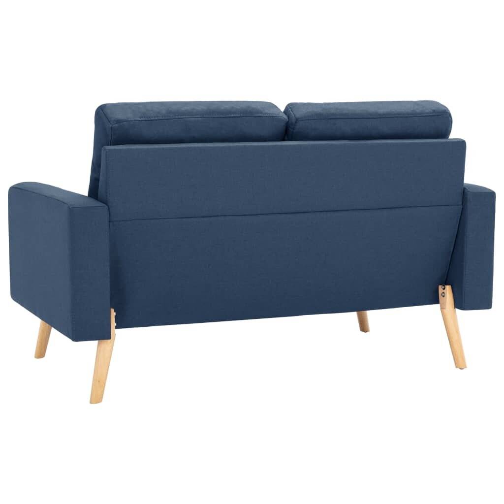 2-tlg. Sofagarnitur Stoff Blau-3