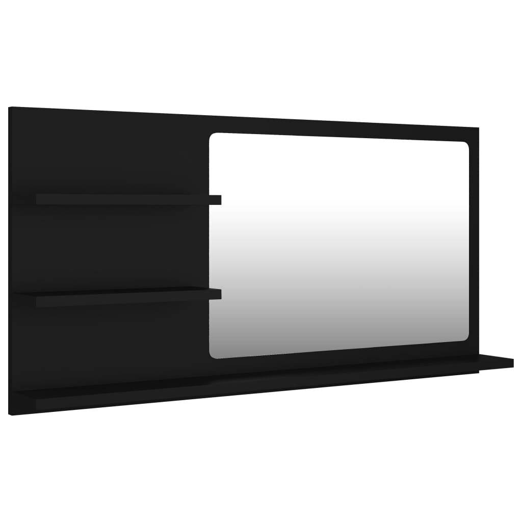 Badspiegel Schwarz 90x10,5x45 cm Spanplatte-1