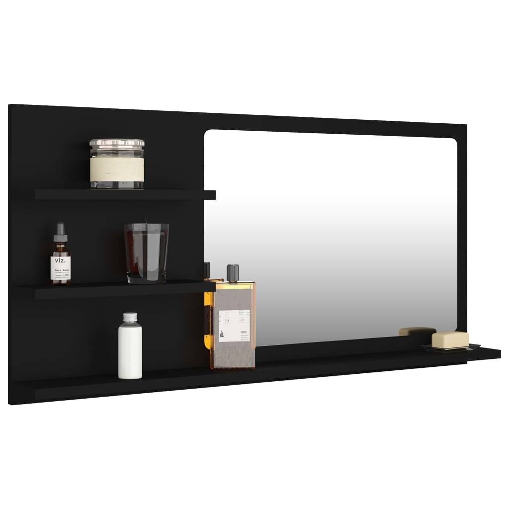 Badspiegel Schwarz 90x10,5x45 cm Spanplatte-2