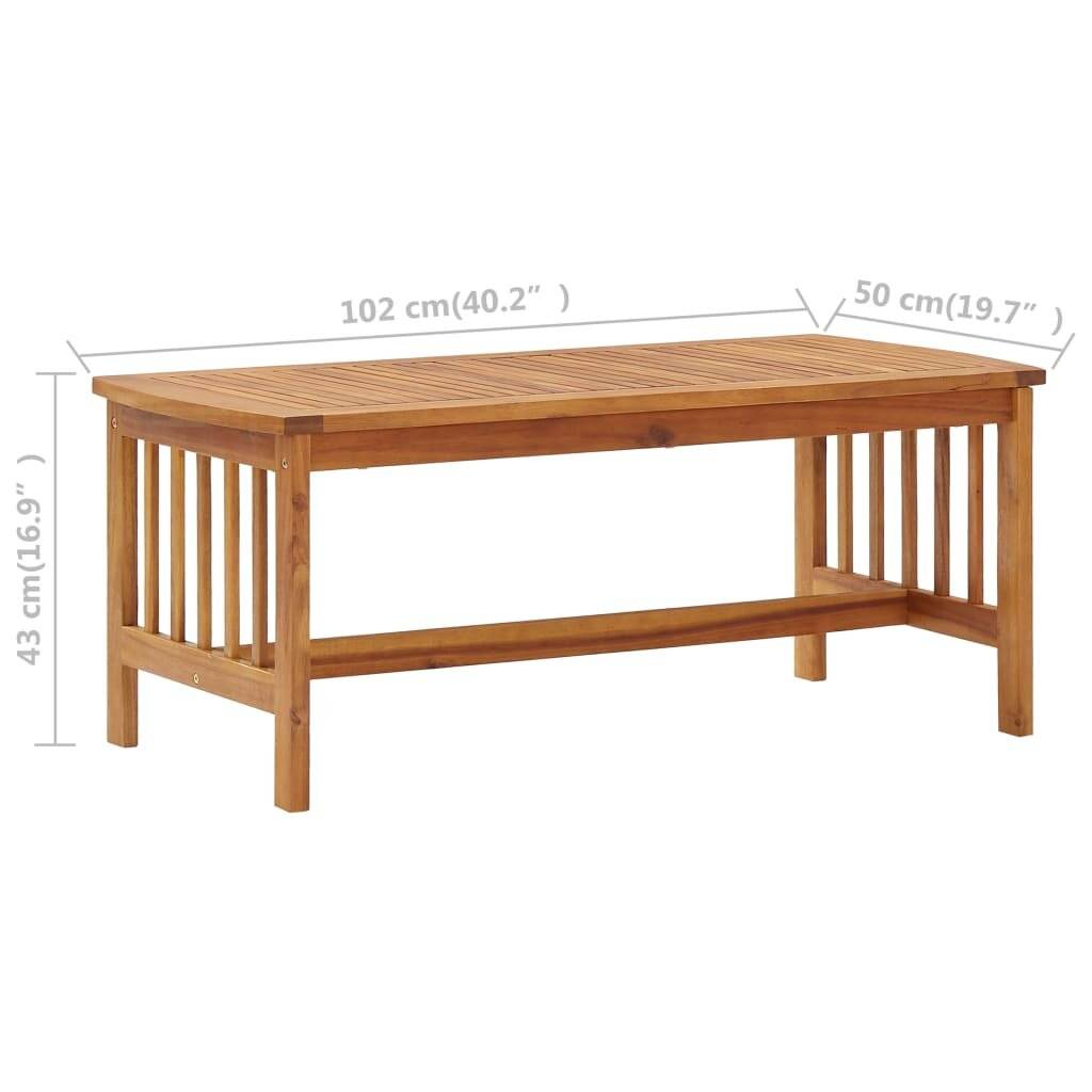 Couchtisch 102x50x43 cm Massivholz Akazie-5