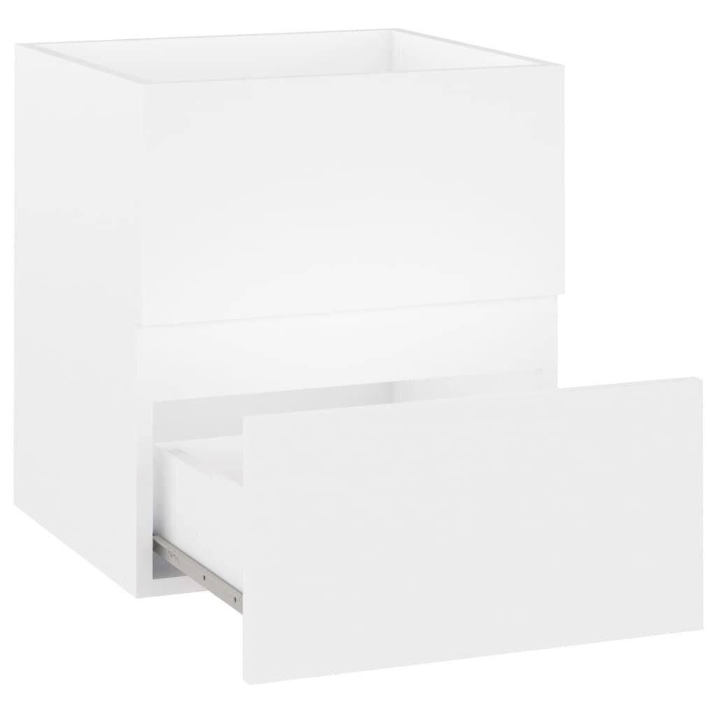 Waschbeckenunterschrank mit Einbaubecken Weiß Spanplatte-5
