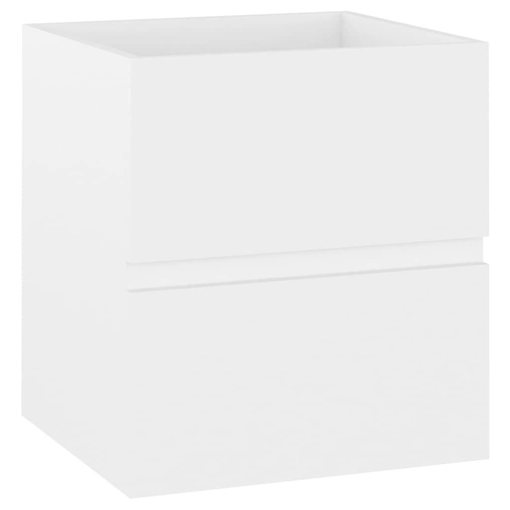 Waschbeckenunterschrank mit Einbaubecken Weiß Spanplatte-3