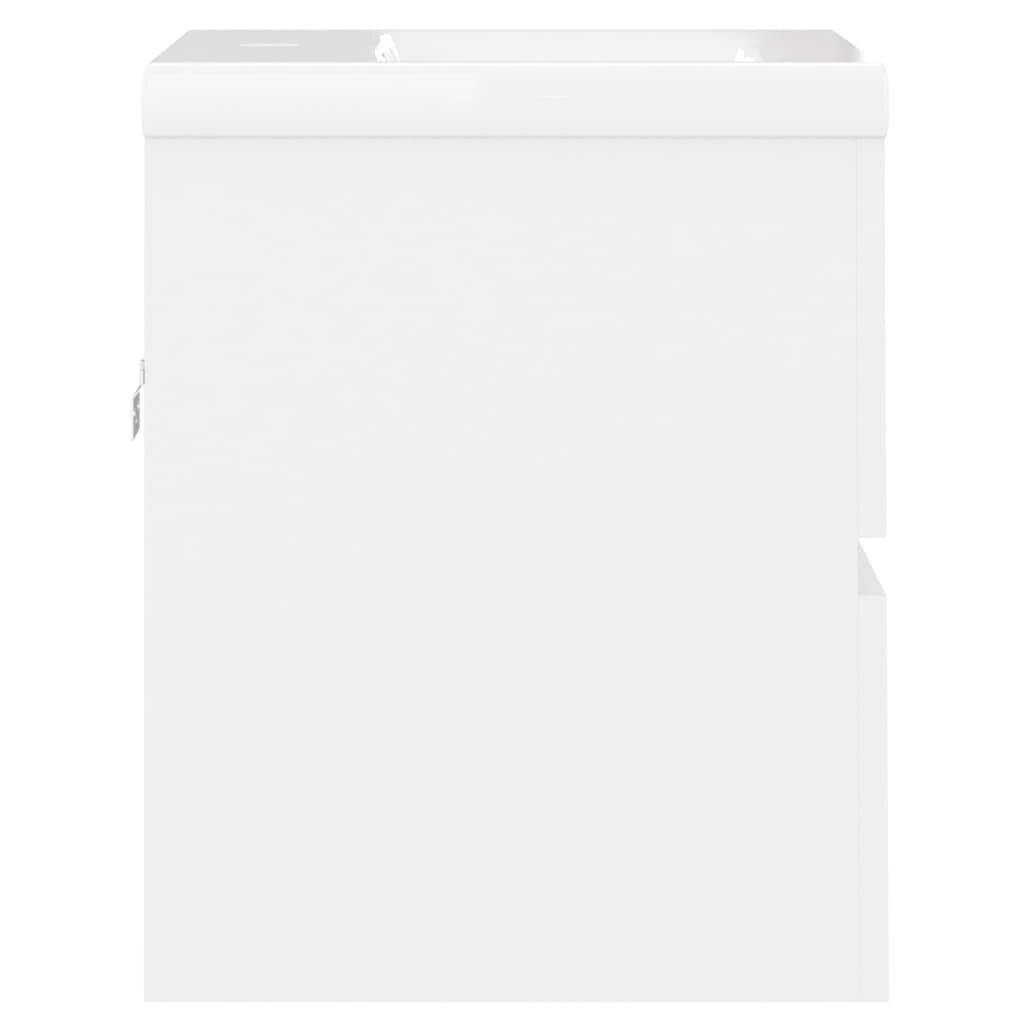 Symbolbild für Waschbeckenunterschrank mit Einbaubecken Weiß Spanplatte