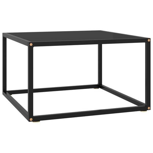 Beistelltisch Schwarz mit Schwarzem Glas 60x60x35 cm