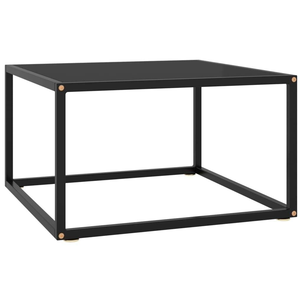 Beistelltisch Schwarz mit Schwarzem Glas 60x60x35 cm-0