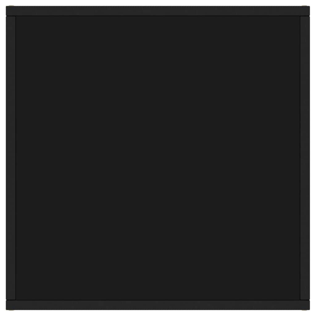 Beistelltisch Schwarz mit Schwarzem Glas 60x60x35 cm-2