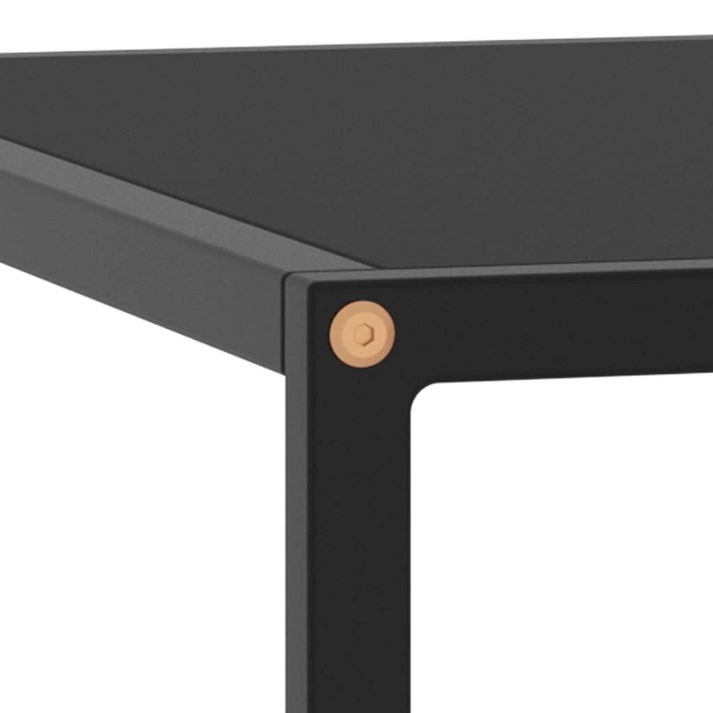 Beistelltisch Schwarz mit Schwarzem Glas 60x60x35 cm-3
