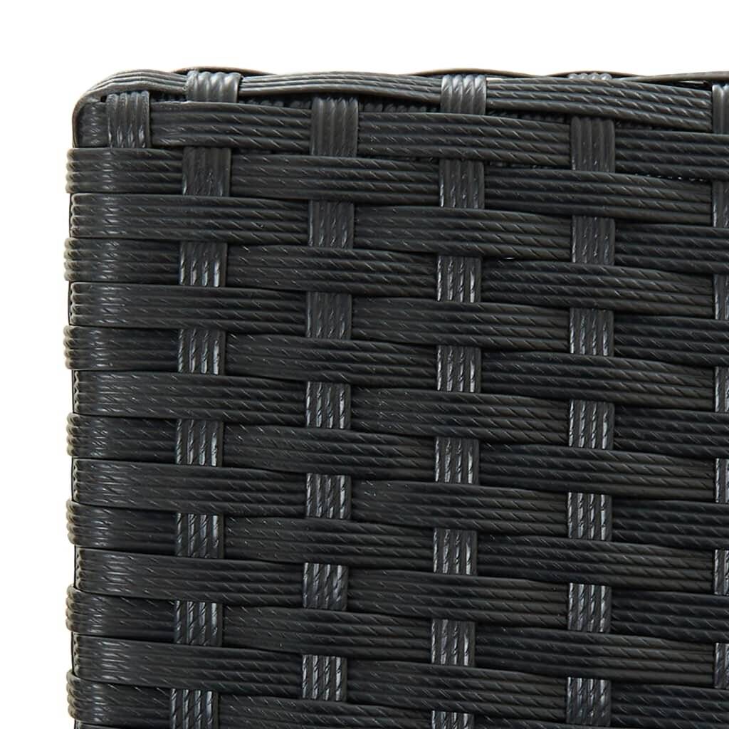 Symbolbild für 3-tlg. Gartenbar-Set mit Kissen Poly Rattan Schwarz