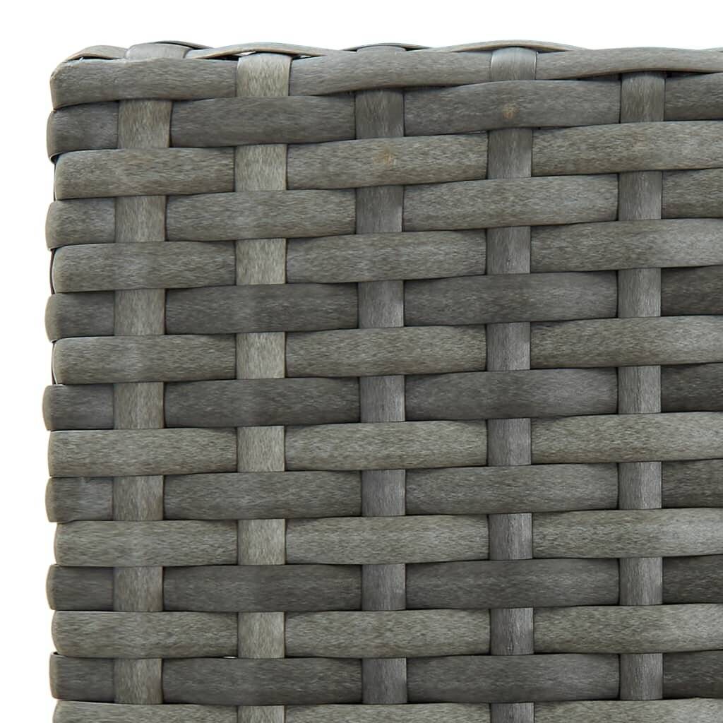 Garten-Barhocker mit Kissen 4 Stk. Grau Poly Rattan-6