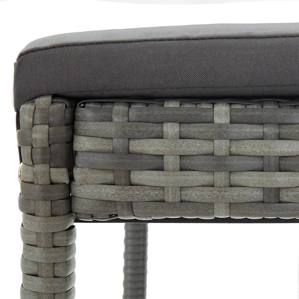 Symbolbild für Garten-Barhocker mit Kissen 4 Stk. Grau Poly Rattan