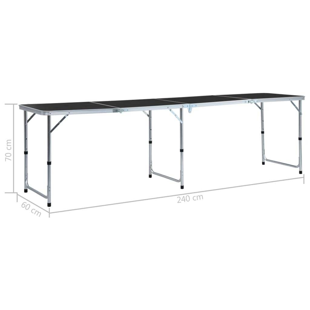 Symbolbild für vidaXL Klappbarer Campingtisch Grau Aluminium 240 x 60 cm