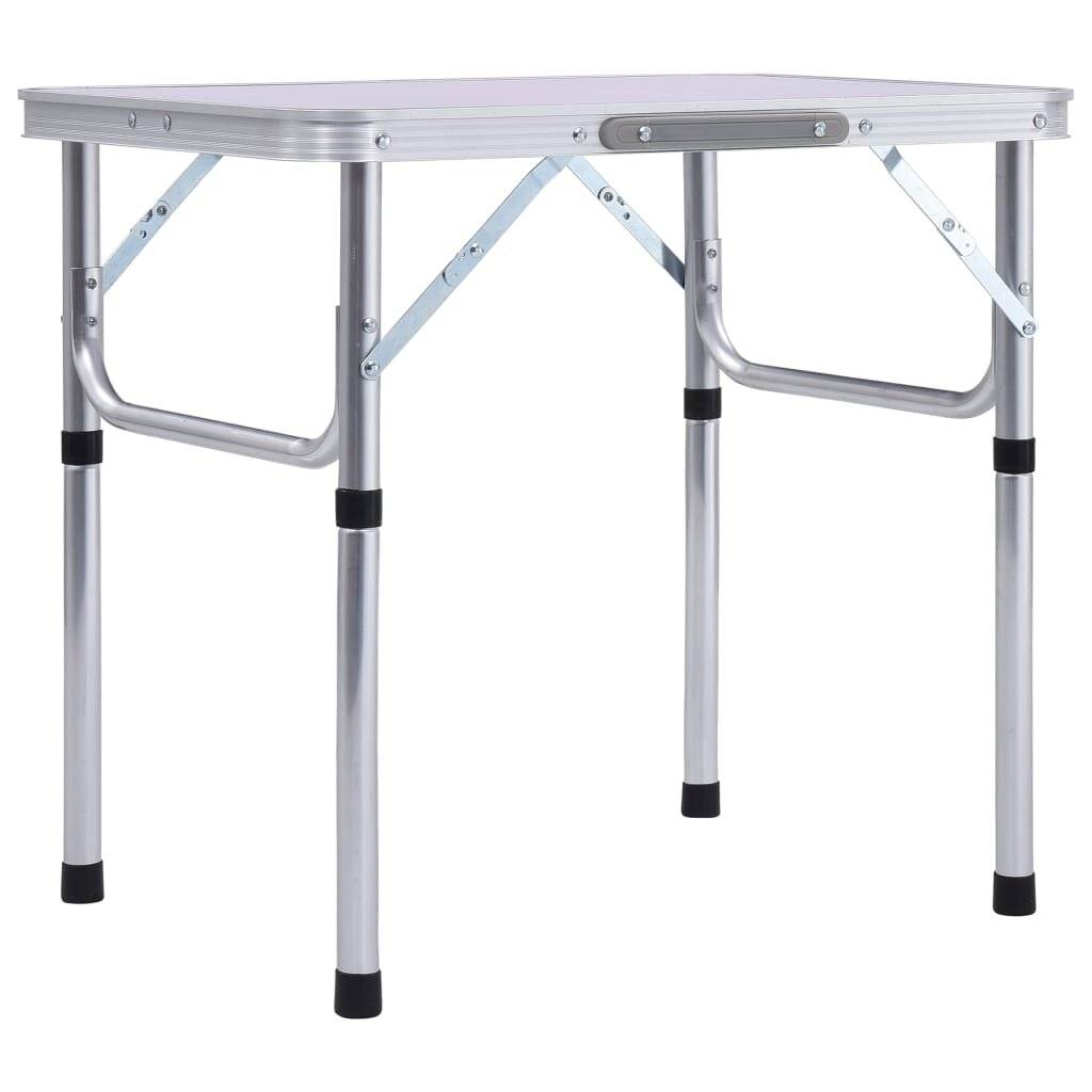 vidaXL Klappbarer Campingtisch Weiß Aluminium 60x45 cm-6