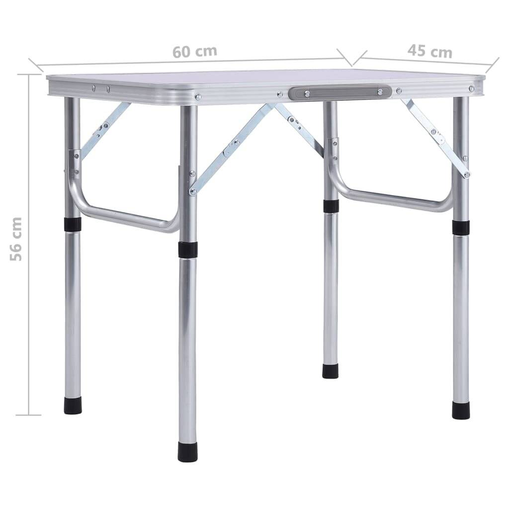 Symbolbild für vidaXL Klappbarer Campingtisch Weiß Aluminium 60x45 cm