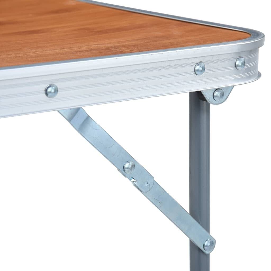 Klappbarer Campingtisch mit Metallrahmen 80 x 60 cm-6