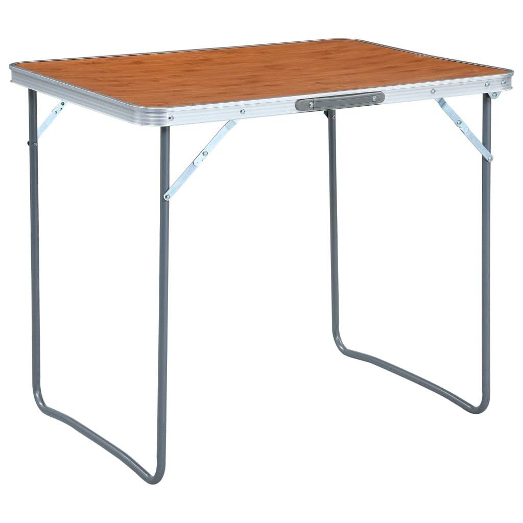 Klappbarer Campingtisch mit Metallrahmen 80 x 60 cm-0