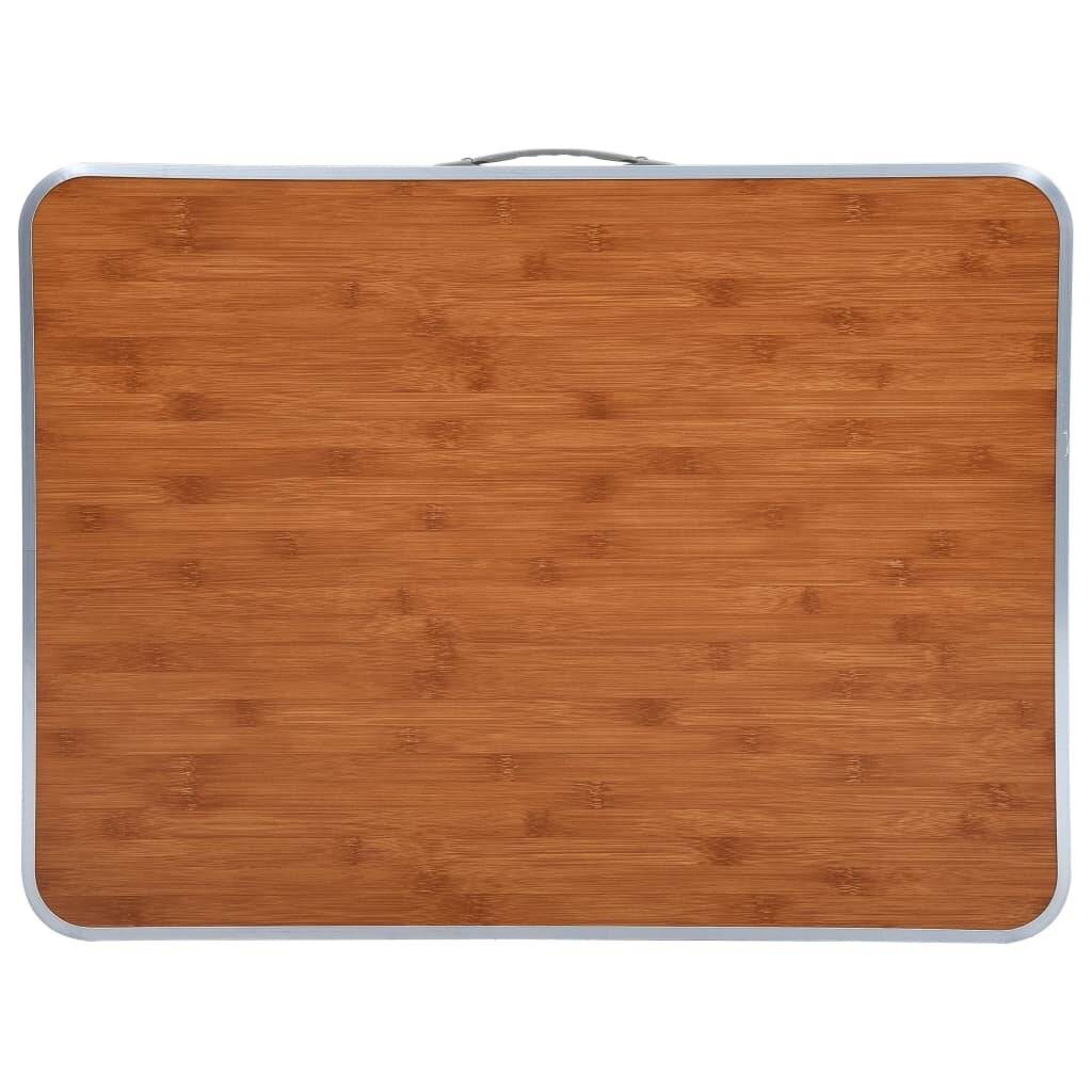 Klappbarer Campingtisch mit Metallrahmen 80 x 60 cm-4