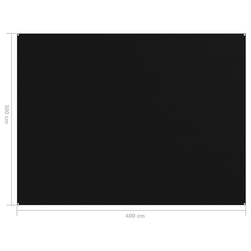Zeltteppich 300x400 cm Schwarz-3