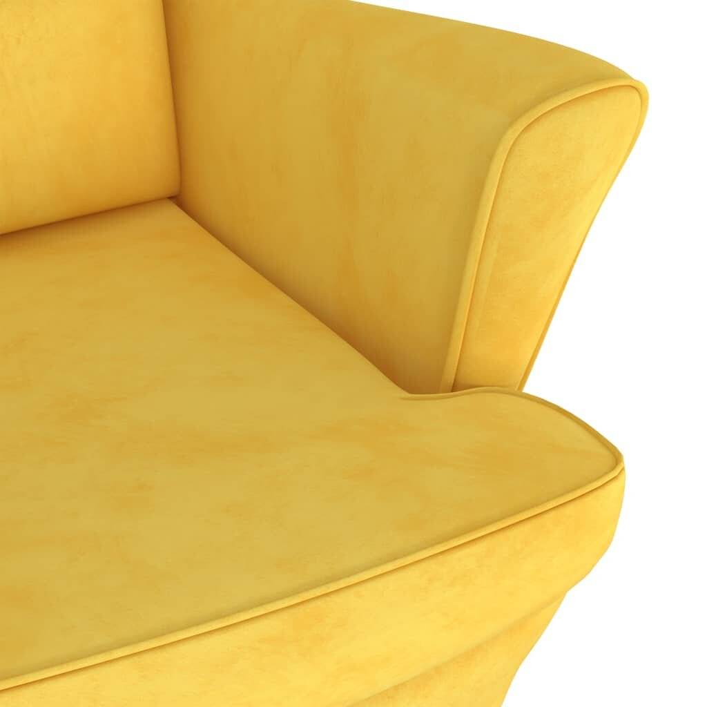 Sessel Senfgelb Samt-5